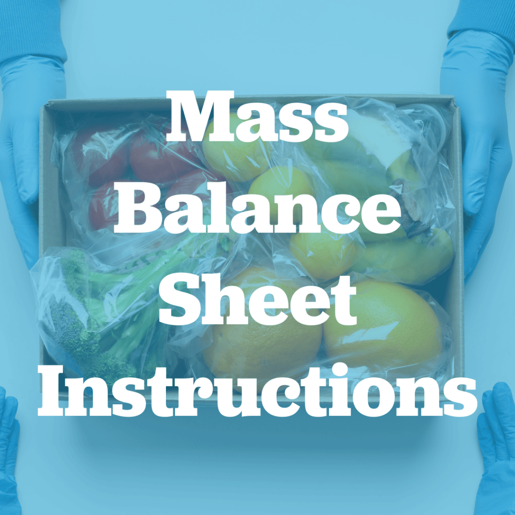 Mass Balance Sheet Instructions