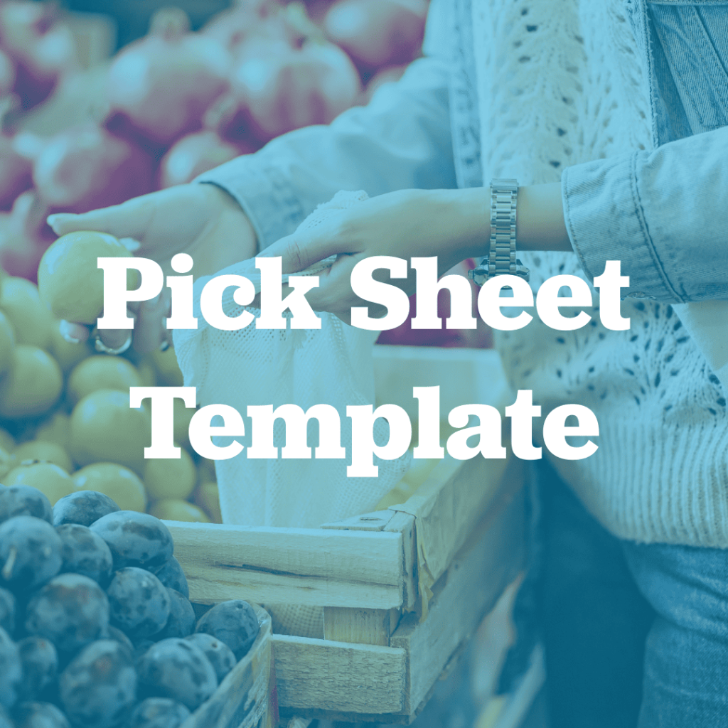 Pick Sheet Template
