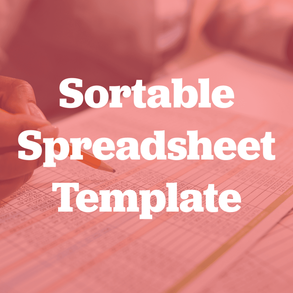 Sortable Spreadsheet Template