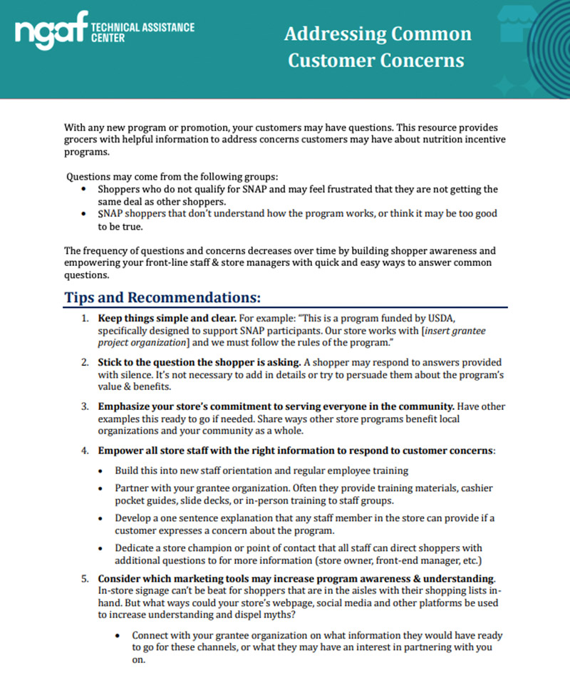 Addressing Customer Concerns