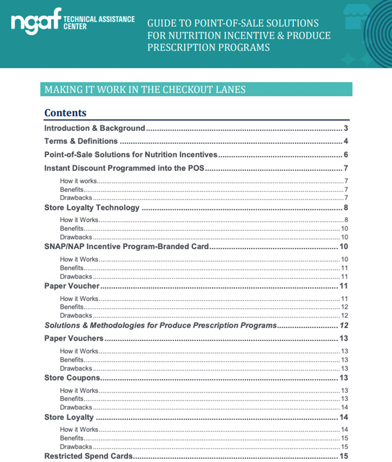 Guide to Point-of-Sale Solutions for Nutrition Incentive & Produce Prescription Programs