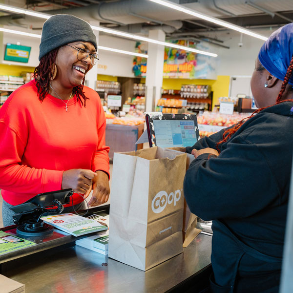 customer buying groceries
