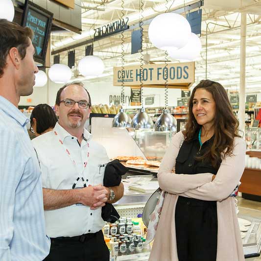 three grocers on a grocery tour