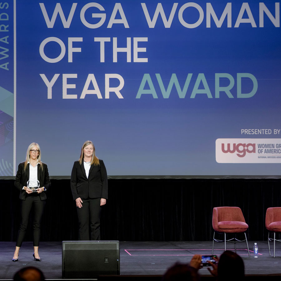Two women on stage