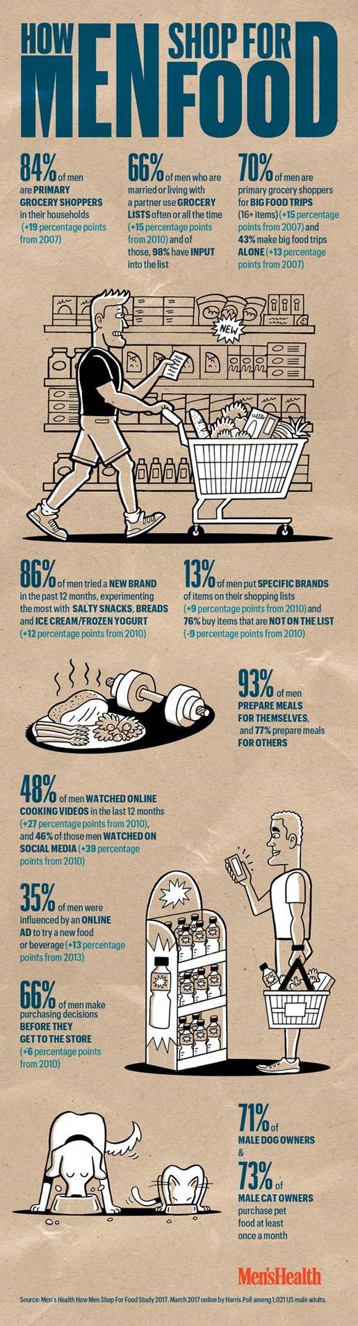 Men Grocery Shopping Infographic